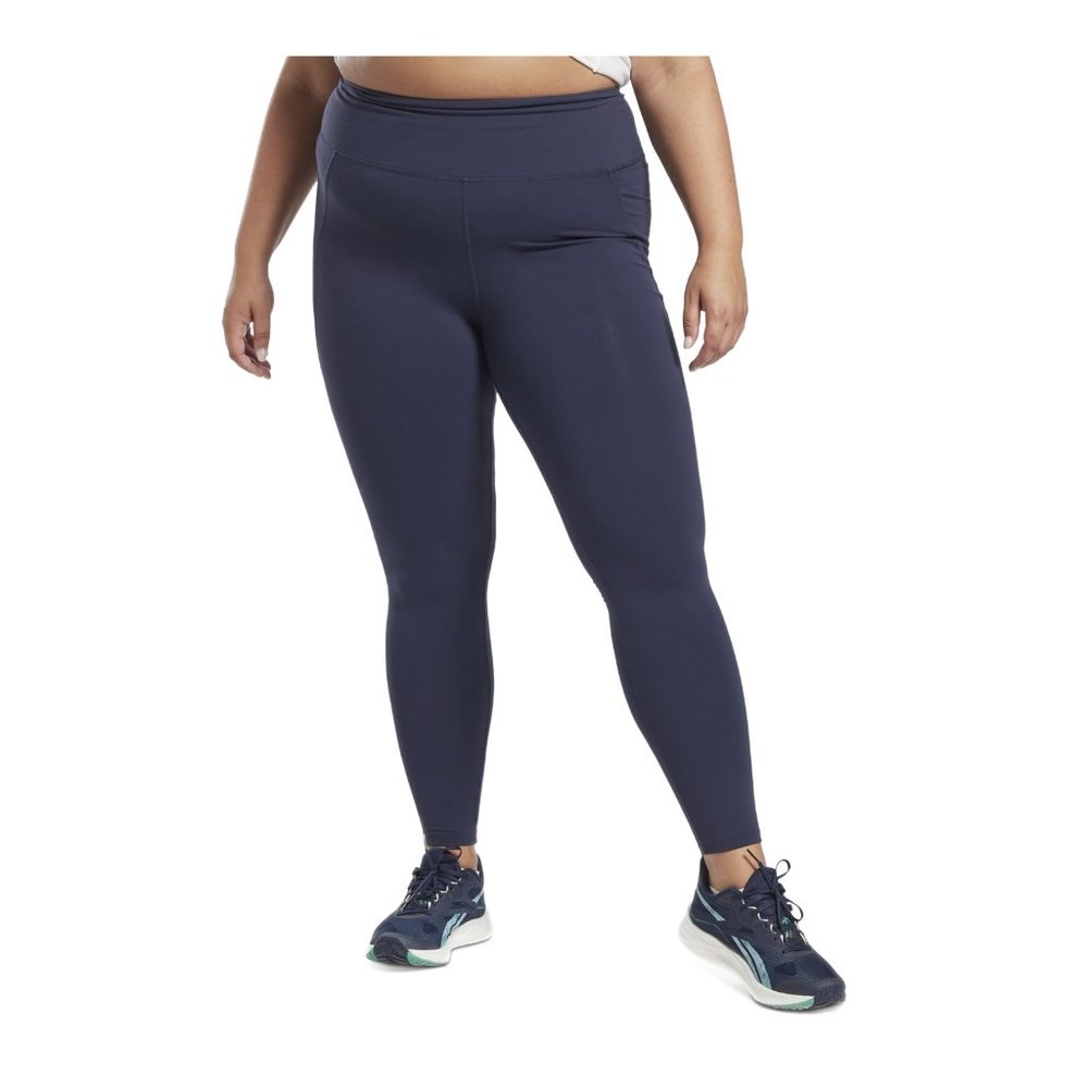 NWT Reebok Women's Lux High Rise Active Leggings Navy Plus Size 4X $50 JJ381